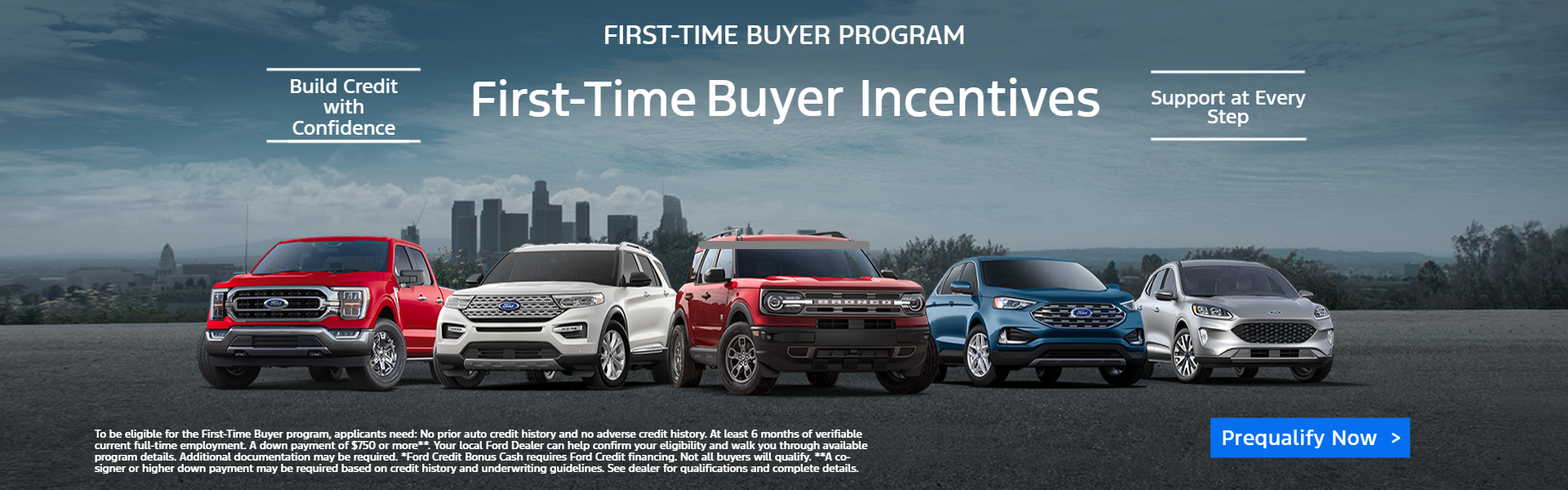 Ford Vehicle Line-up First Time Buyer Incentives