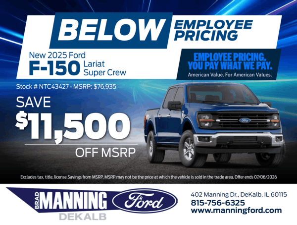 Blue 2025 F-150 Lariat Super Crew